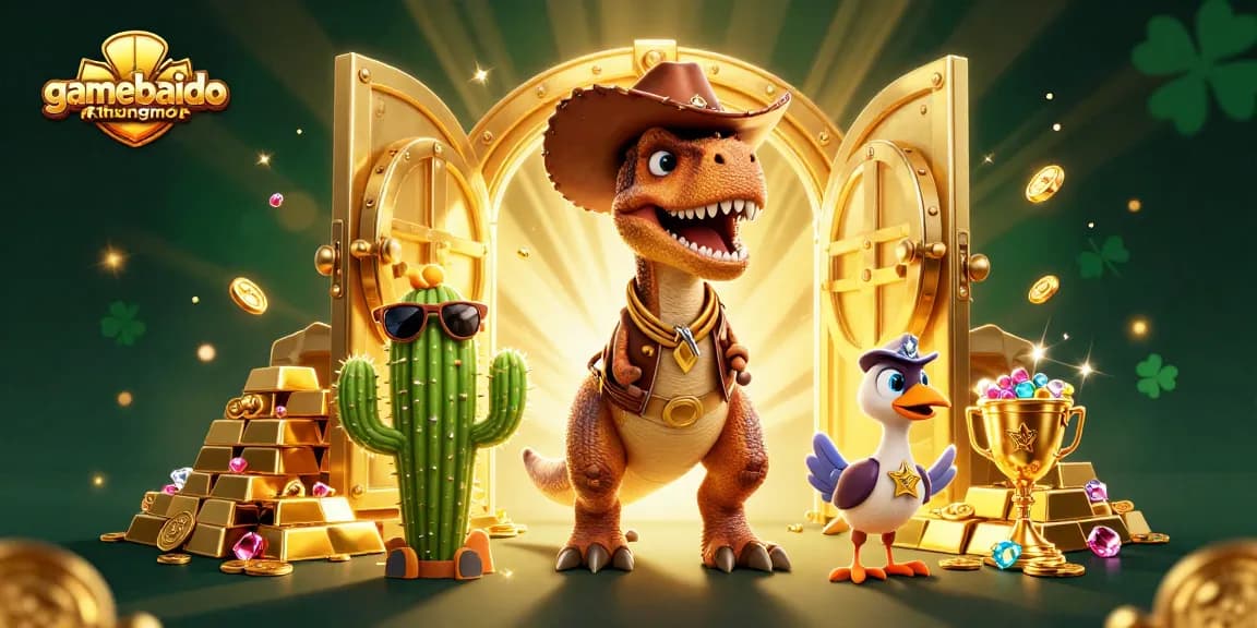Enhance your gambling experience at gamebaidoithuongmoi, where cowboy dinosaurs delve into thrilling treasure hunts.