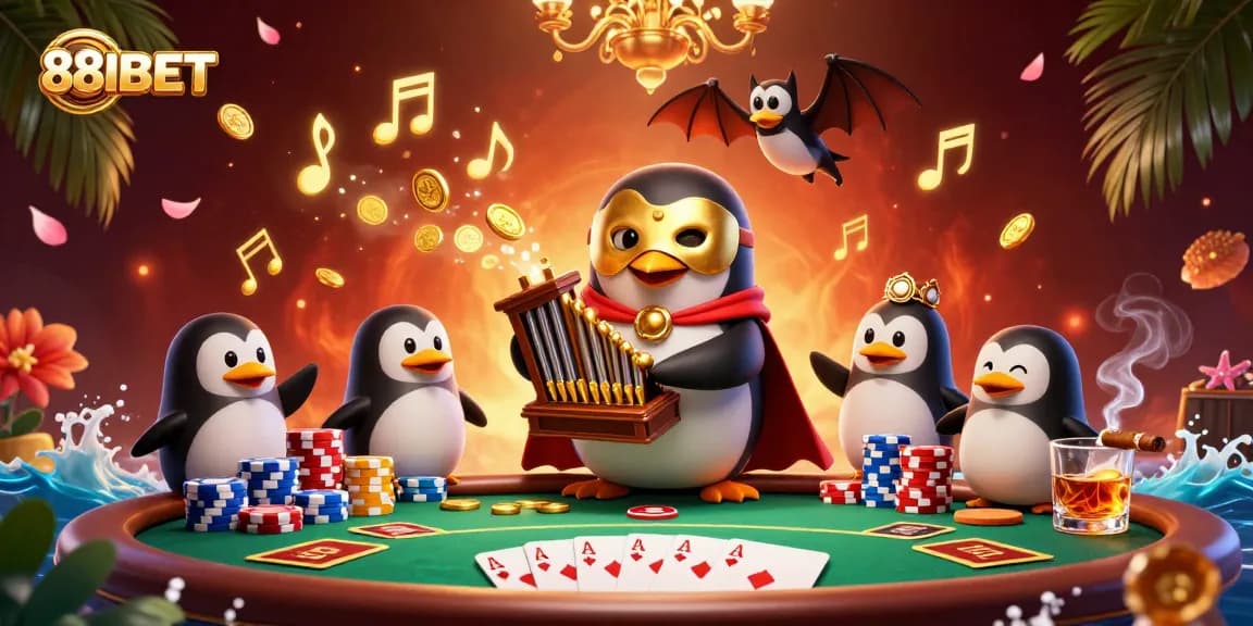 Play exciting games at 88IBET with vibrant casino illustrations depicting thrilling action.