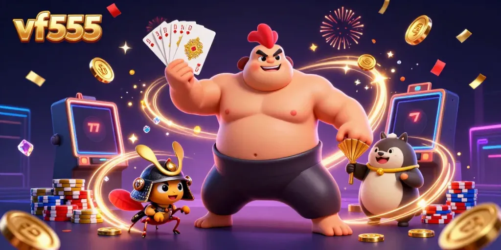 Experience excitement at vf555 with powerful characters and vibrant casino elements.