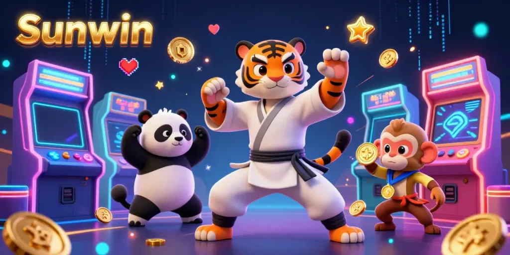 Experience thrilling gameplay with Sunwin's vibrant 3D casino adventure featuring colorful characters and game elements.