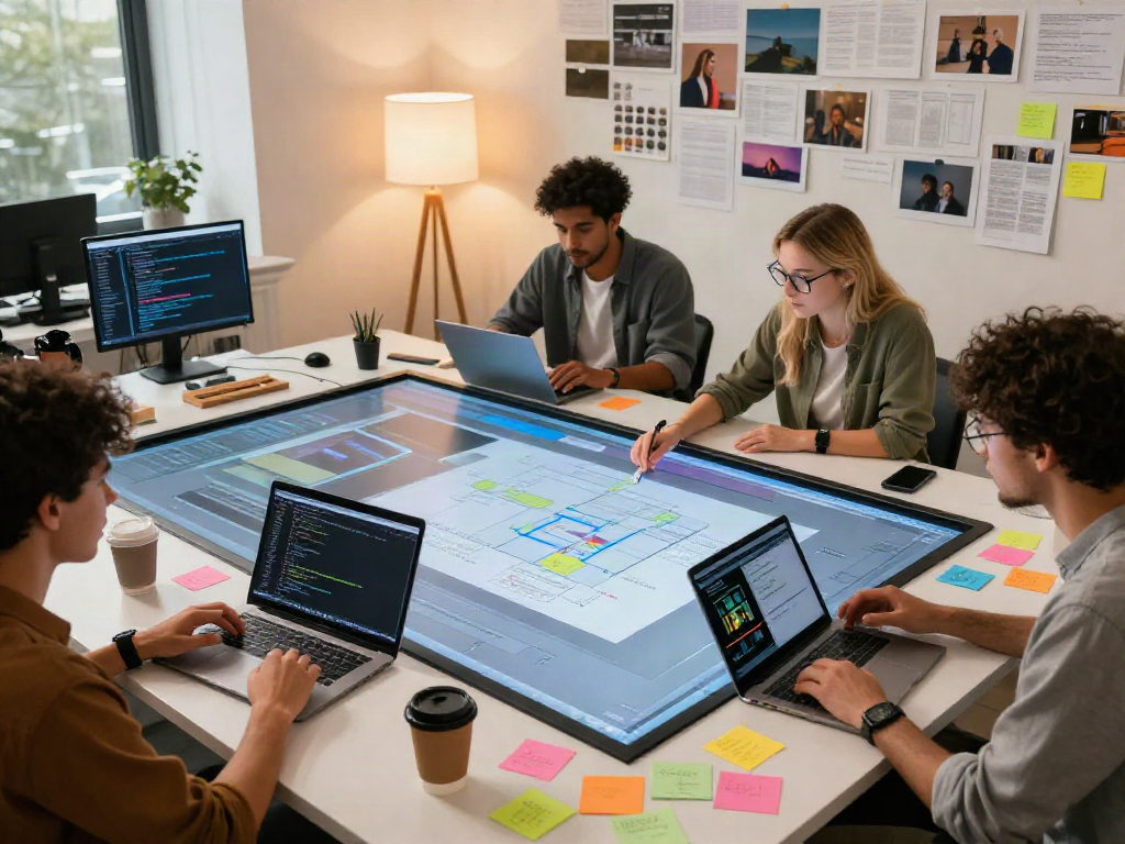 Dynamic digital workspace focused on nsfw ai collaboration, showcasing creativity and innovation.
