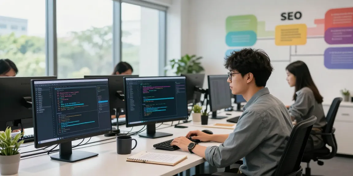 SEO professional analyzing instant indexing strategies in a modern workspace