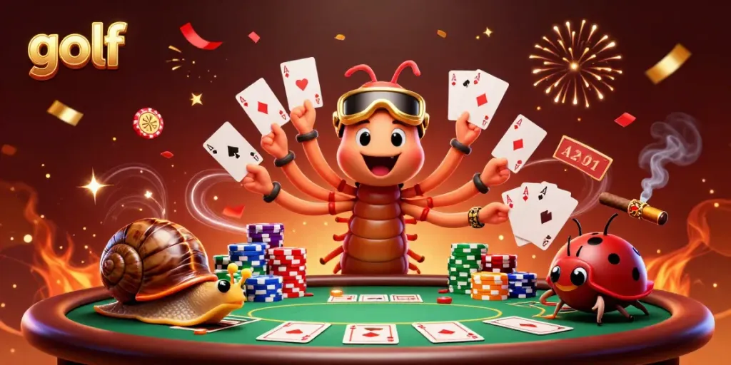 Experience thrilling golf action in a vibrant casino atmosphere with colorful characters and dynamic gameplay.