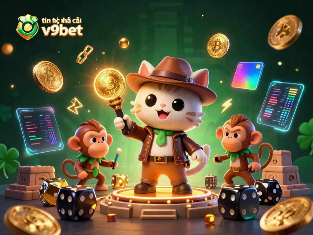 Explore exciting features at V9BET with this vibrant illustration showcasing tin tức nhà cái v9bet.