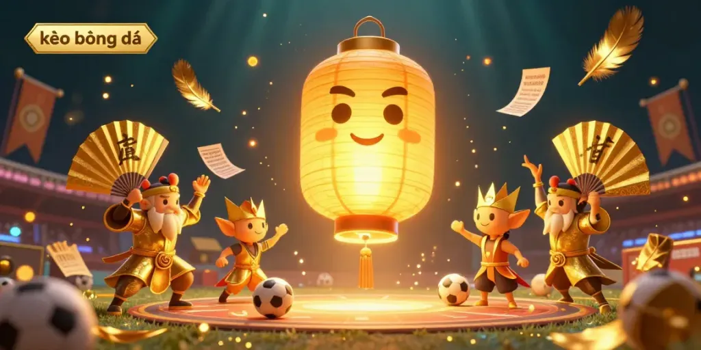 Engage with exciting kèo bóng đá action in a dynamic betting arena with vibrant elements and golden symbols.