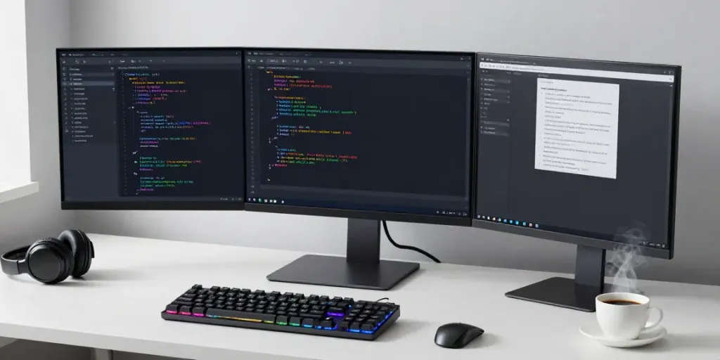 Cheap .co.uk renewal options displayed on a developer's workspace with modern technology setup.