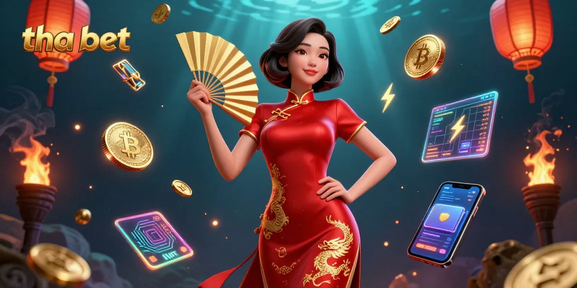 Engage with the thrilling world of tha bet in this vibrant 3D casino illustration featuring game coins and dynamic elements.