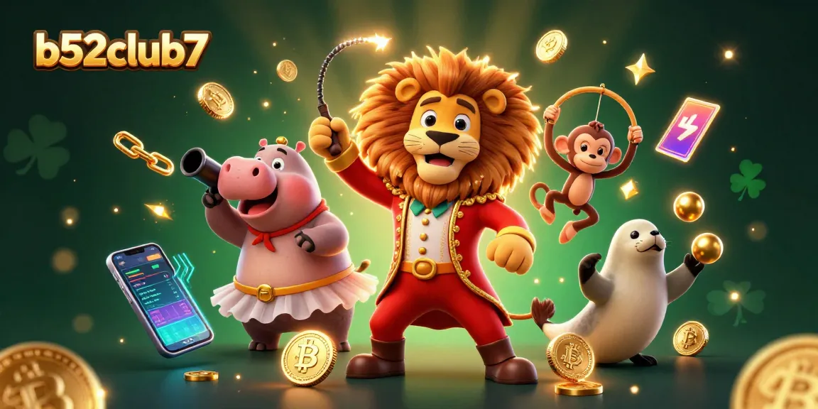 Experience vibrant gaming at b52club7 with a lively circus theme showcasing iconic characters.