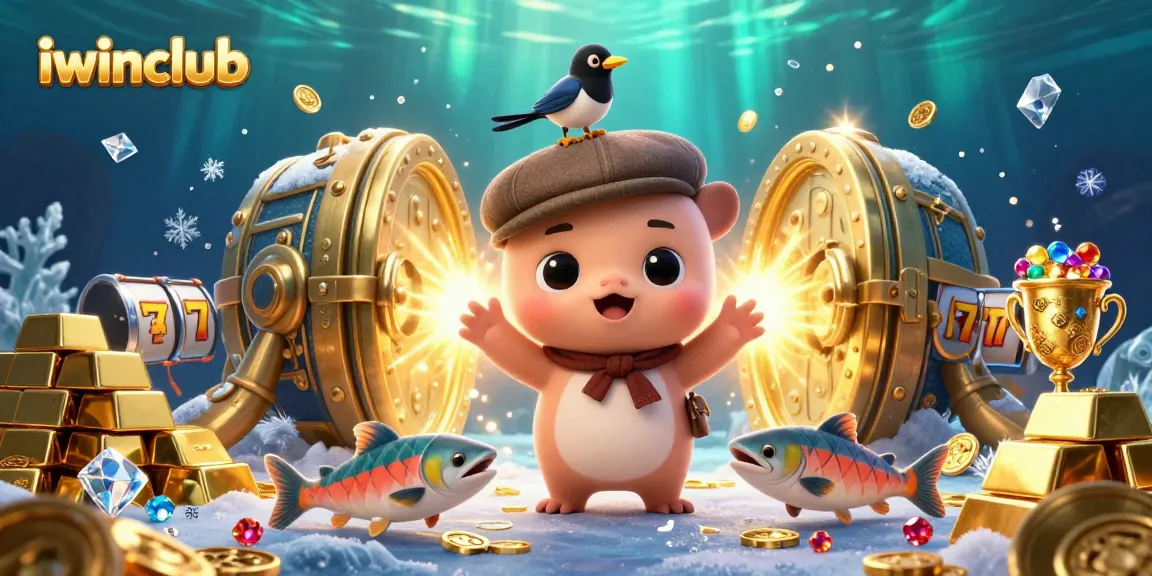 Iwinclub's vibrant, ultra-detailed 3D scene showcases adorable characters in a thrilling gambling environment.