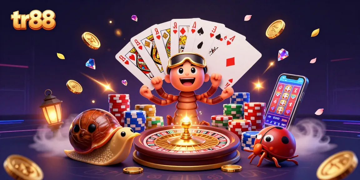 Join the action at tr88 with a lively casino scene featuring a colorful dealer and high-roller action.