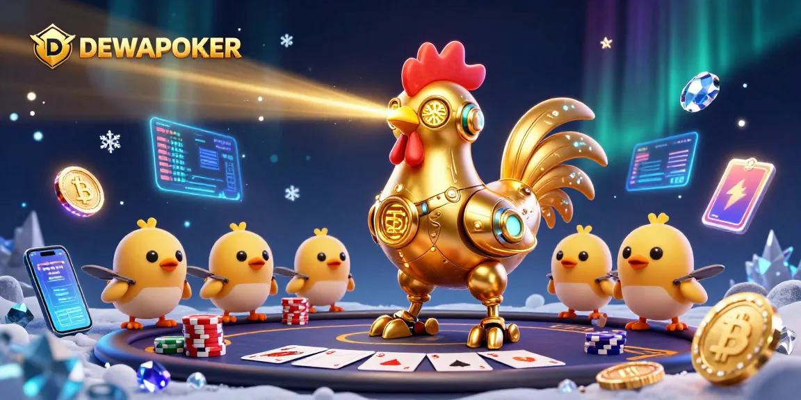 Engage in thrilling poker action at DEWAPOKER with futuristic characters and vibrant gaming elements.