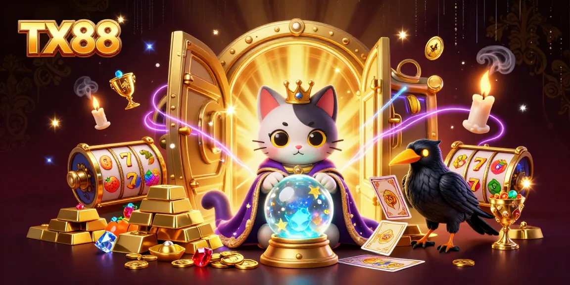 Engage with TX88 for thrilling casino experiences through vibrant animated characters and rich imagery.