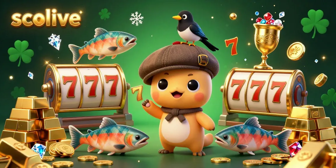 Socolive's vibrant gambling scene showcases baby Nessie and friends interacting with slots.