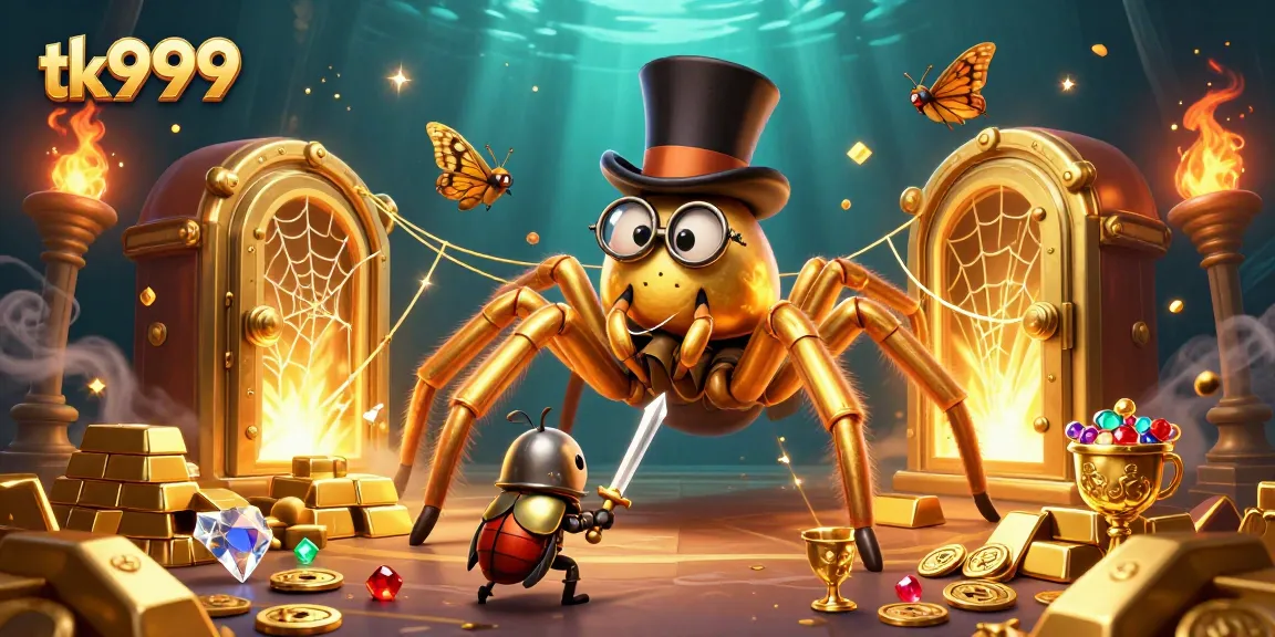 Engage with tk999's thrilling casino adventure featuring vibrant 3D characters and treasures.