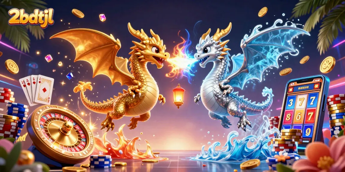 Experience thrilling gameplay at 2bdtjl with twin dragons and vibrant casino elements.