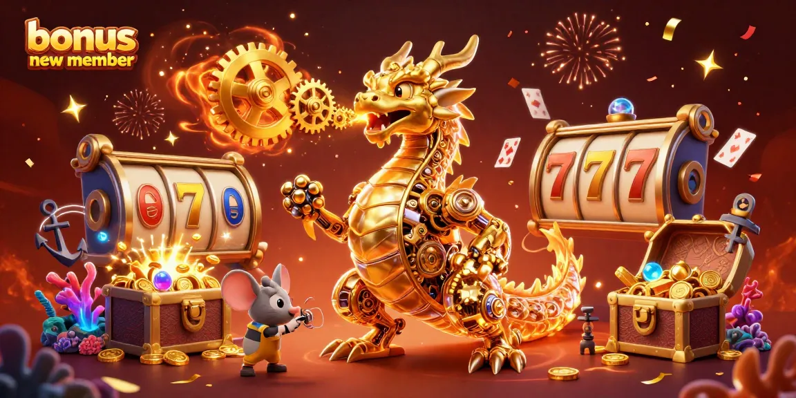 Spin to win big with the bonus new member at exciting slot games, packed with vibrant casino elements.